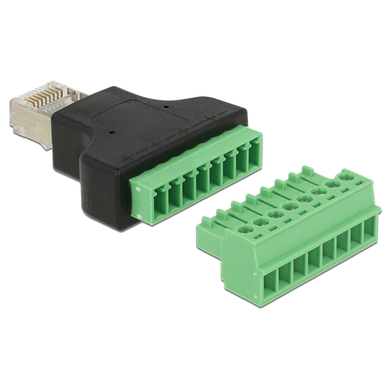 Adapter RJ45 male > Terminal Block 8 pin 2-part 3.5 mm