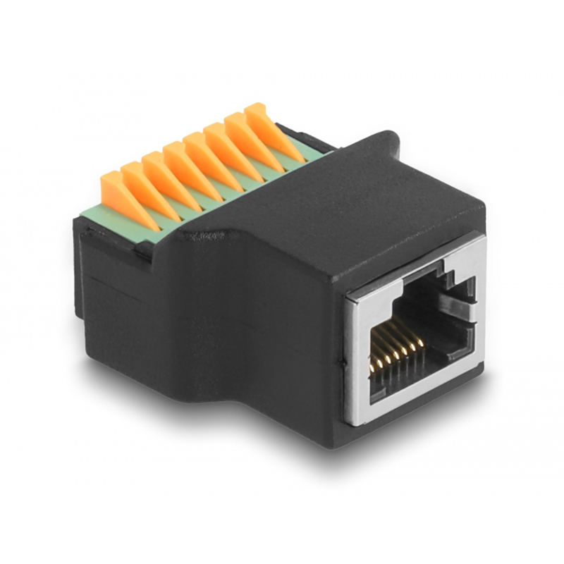 RJ45 female to Terminal Block with push button Adapter