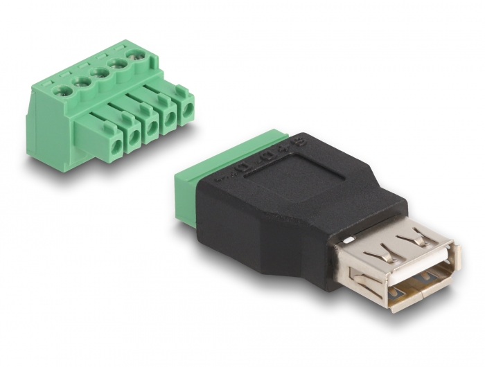 USB 2.0 Type-A female to Terminal Block Adapter 2-part